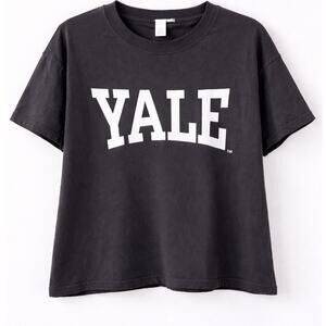 Yale University Black Graphic T-Shirt H&M Collegiate Tee Preppy Ivy League Style